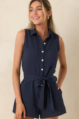 Z Supply New Light Navy Cotton Romper