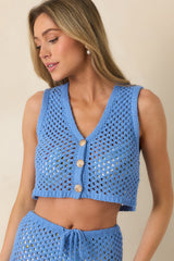 MINKPINK Balmy Blue Crochet Crop Top