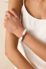 Keep It Bright Ivory Gold Beaded Bracelet
