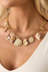 Guided By The Current Gold Coastal Charm Necklace