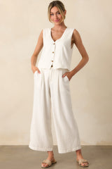 Z Supply White Marta Linen Vest