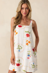 It Comes Easy To Me Ivory Floral Patchwork Mini Dress