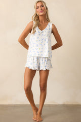 Z Supply White Ciao Bella Silky Jersey Short