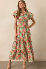 Leave It To Fate Pink Marigold Floral Cotton Maxi Dress