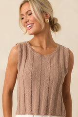 Z Supply Tan Iced Coffee Calan Rib Sweater Cropped Tank