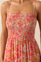 Z Supply Pink Coral Balos Jardin Floral Maxi Dress