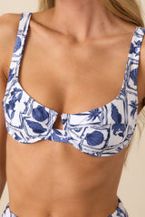 MINKPINK Blue Patchwork Sylvie Bra Bikini Top