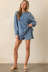 Z Supply Medium Indigo Weekender Knit Denim Short