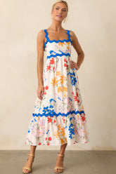 One Day At A Time Ivory Floral Patchwork Maxi Dress