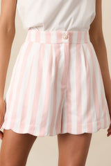 Sophia Azalea Pink Stripe Scallop Shorts