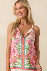 Garden Grove Magenta Multi Floral Tank Top