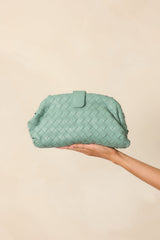 Steal The Moment Mint Green Woven Crossbody Bag