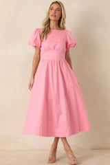 Using The Good China Pink Cotton Puff Sleeve Mini Dress