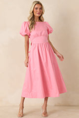 Using The Good China Pink Cotton Puff Sleeve Mini Dress