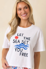 Z Supply Vintage White Multi Cotton Sea Tee