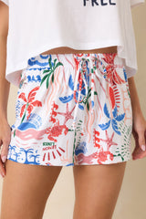 Z Supply Classic Soleil White Multi Getaway Pajama Shorts