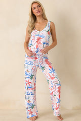Z Supply So Sweet White Multi Getaway Pajama Pants