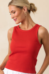 Z Supply Red Cotton Hadley Rib Tank