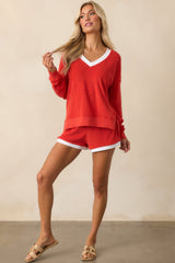 Z Supply Red Cotton Soyer Terry Shorts