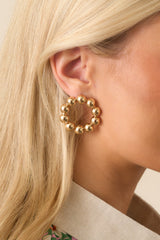 Try Something New Gold Textured Circle Earrings