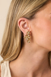 Meant To Be Noticed Textured Gold Flower Drop Earrings