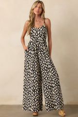 Gallery Stroll Black Geometric Print Jumpsuit