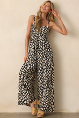 Gallery Stroll Black Geometric Print Jumpsuit