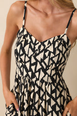 Gallery Stroll Black Geometric Print Jumpsuit