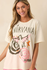 Nirvana Ivory Cotton In Utero Collage Merch Tee