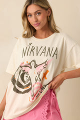 Nirvana Ivory Cotton In Utero Collage Merch Tee