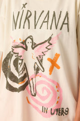 Nirvana Ivory Cotton In Utero Collage Merch Tee