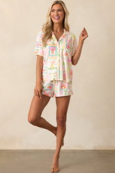 Z Supply White Tropical Print Classic Soleil Shorts