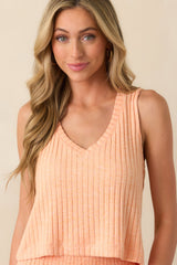 Z Supply Orange Sloane V-Neck Silky Rib Tank