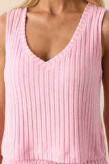 Z Supply Pink Sloane V-Neck Silky Rib Tank