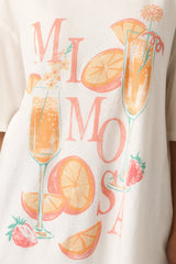 Z Supply Ivory Cotton Mimosa SoCal Oversized Tee