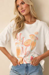 Z Supply Ivory Cotton Mimosa SoCal Oversized Tee