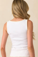 Z Supply White Cotton Jaidynn Whipstitch Rib Tank