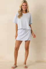 The Fun Part Light Blue Wrap Mini Skort