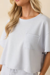 The Fun Part Light Blue Cropped Tee