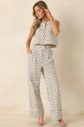 FRNCH Nautilus Ivory & Black Cotton Linen Vest