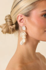 Petals of the Sea Pearlescent Statement Drop Earrings