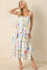 Could Stay Here Forever White Multi Floral Maxi Dress