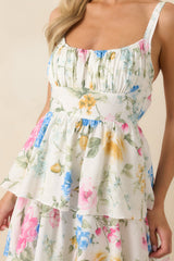 Could Stay Here Forever White Multi Floral Maxi Dress