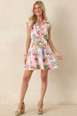 Prosperina Cate Multi Cotton Fruit Print Mini Dress