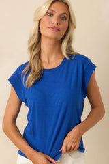 Z Supply Royal Blue Cotton Camino Slub Tee