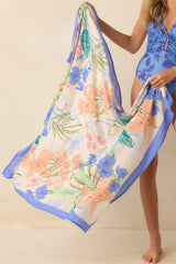 MINKPINK Ivory Floral Print Cotton Ravina Sarong