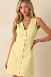 MINKPINK Yellow Cotton Izzy Panel Mini Dress