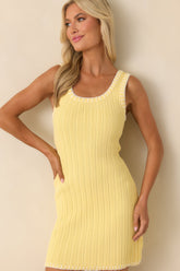MINKPINK Yellow Amy Knit Mini Dress