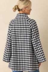 Prosperina Deveraux Black & White Houndstooth Car Coat