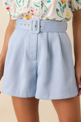 Prosperina Harlow Blue Sky Belted Shorts